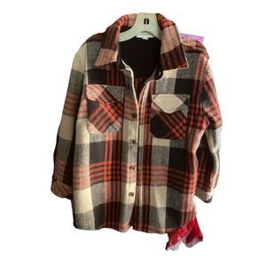 Brooklyn lighthouse  boys plaid flannel/Shacket button up 5/6